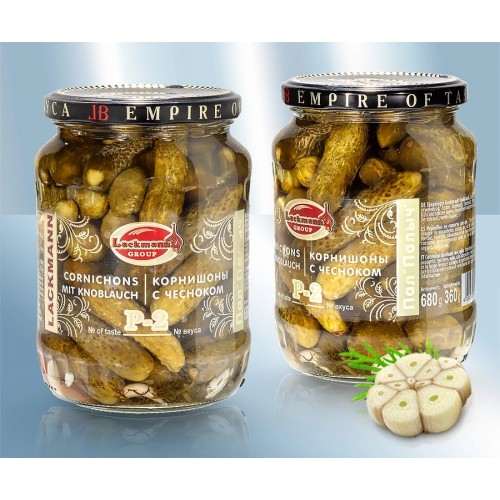 Корнишоны П-2, с чесночком, 720мл